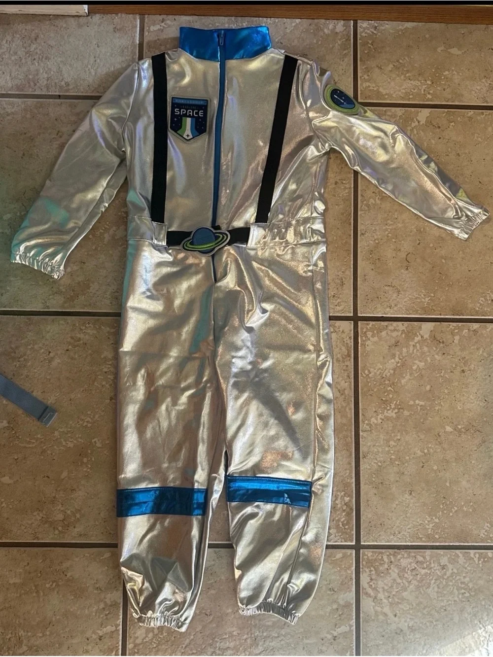 Toddler Silver Astronaut Jumpsuit Halloween Costume 3T/4T